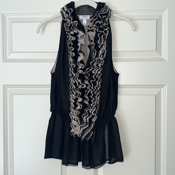 Neiman Marcus Robert Rodriguez For Target Black Ruffle Neckline Tank - Picture 4 of 10